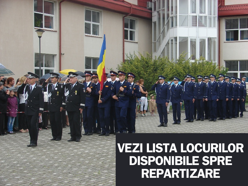 Lista locurilor destinate repartizării promoției noiembrie 2023 - Poliție