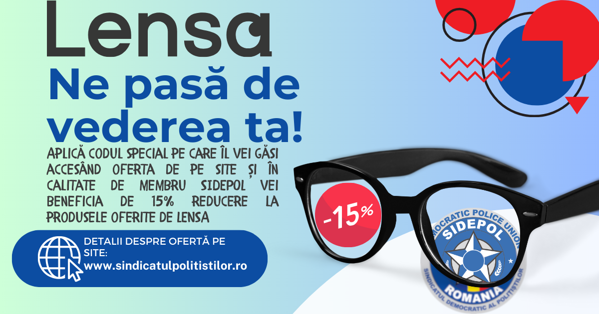 Reduceri speciale pentru membrii SIDEPOL din partea LENSA
