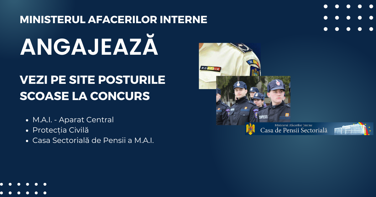 Încadrare directă la M.A.I.-agenți și ofițeri