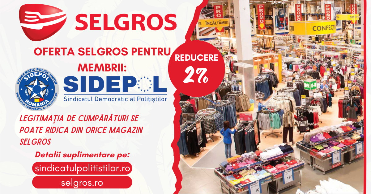 EXCLUSIV – Oferta SELGROS acum disponibilă și pentru membrii SIDEPOL
