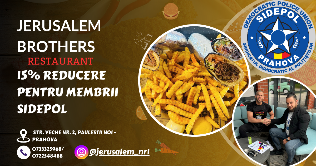 Jerusalem Brothers oferă 15% reducere pentru membrii SIDEPOL