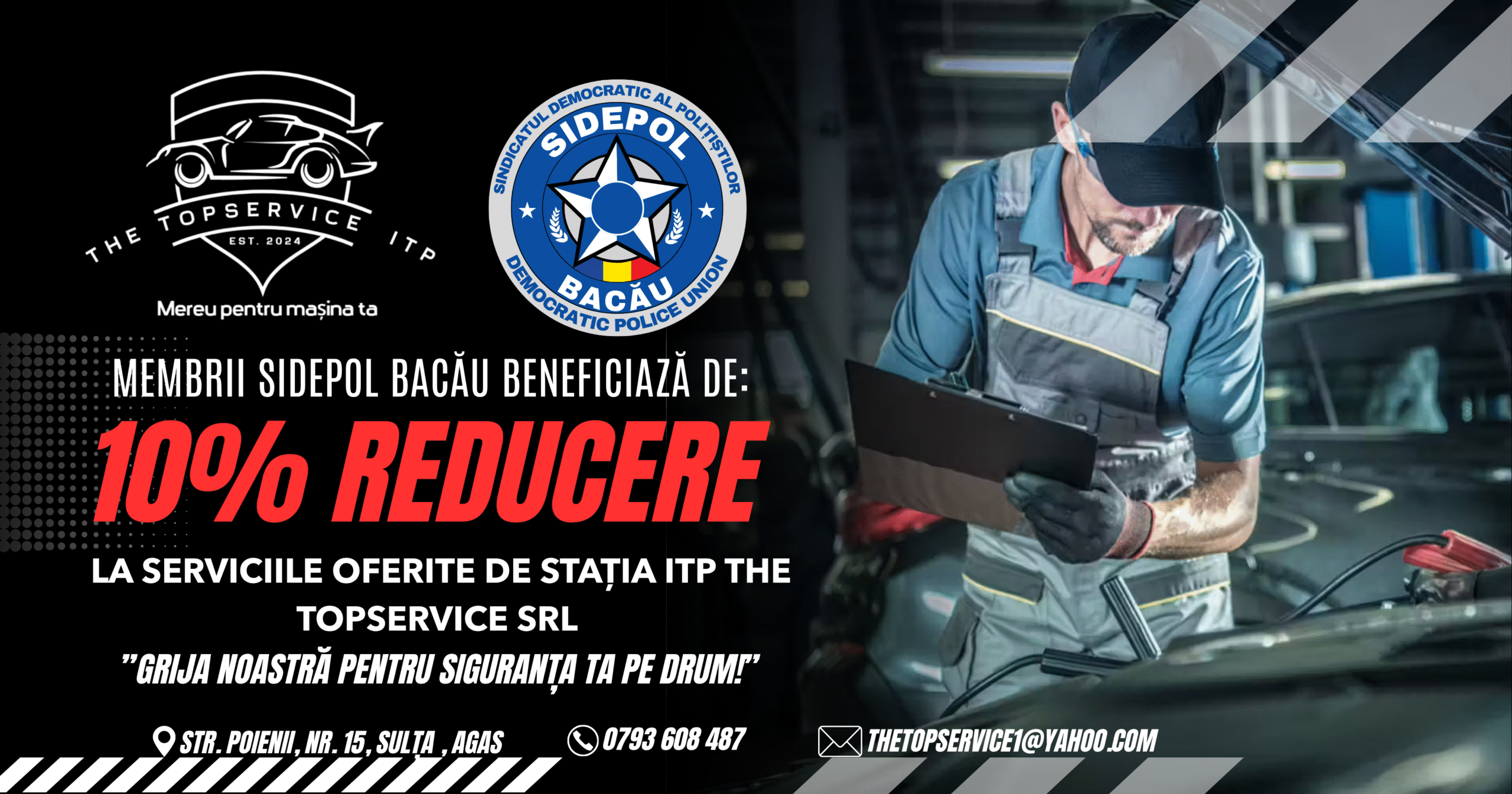 Membrii SIDEPOL Bacău beneficiază de reduceri la partenerul THE TOPSERVICE