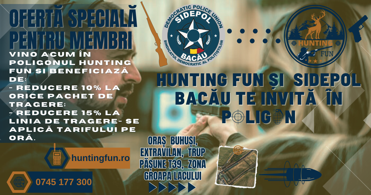 Membrii SIDEPOL Bacău sunt așteptați la poligonul Hunting Fun – Buhuși!