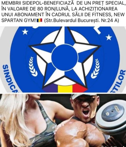 Membrii SIDEPOL Prahova au reduceri la New Spartan Gym
