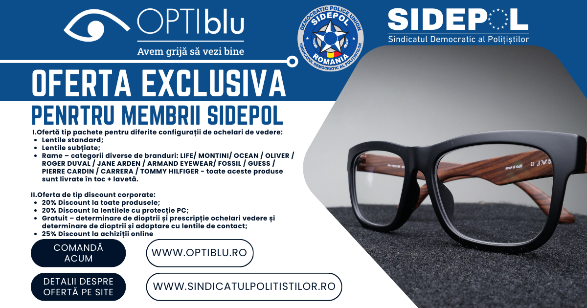 Oferta Optiblu pentru membrii SIDEPOL
