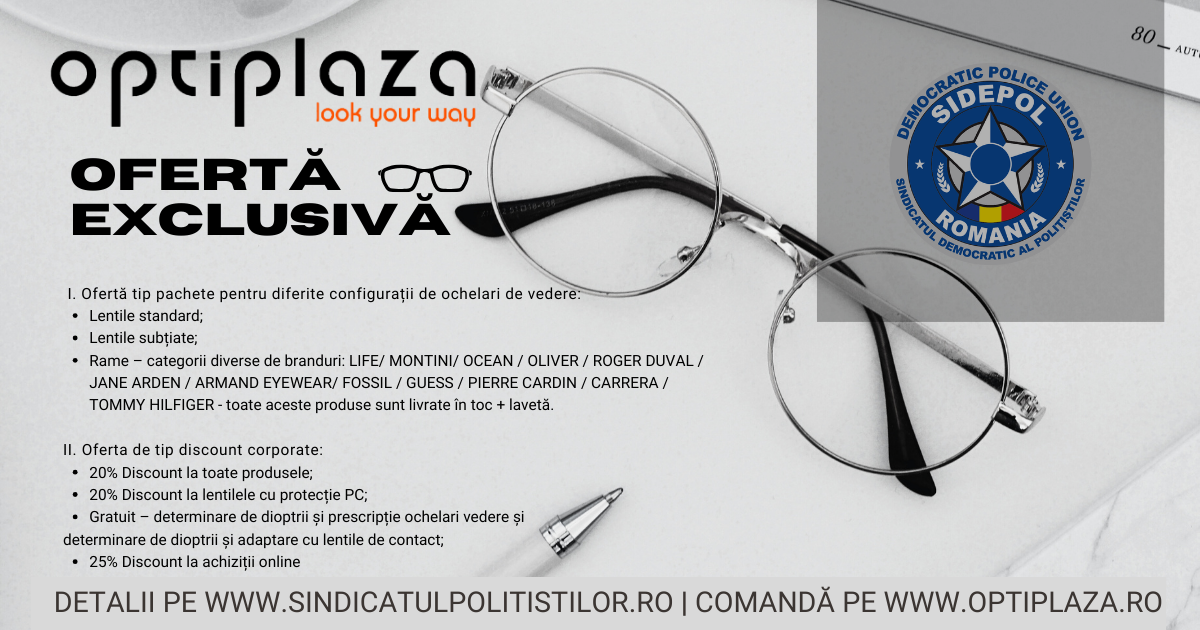 Oferta Optiplaza pentru membrii SIDEPOL