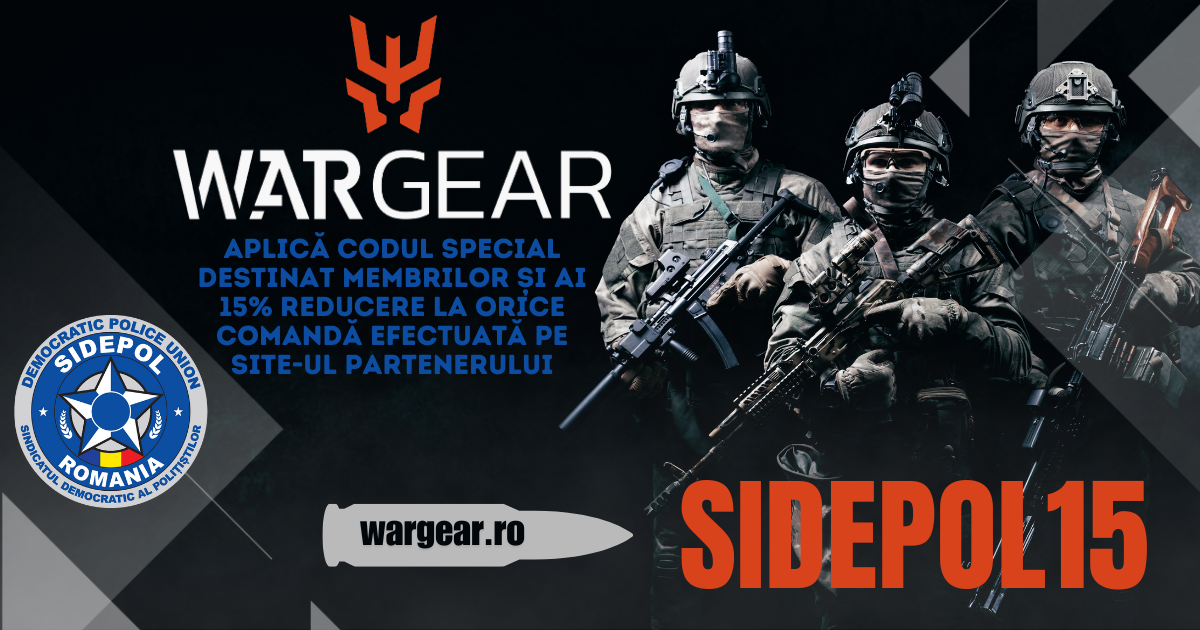 Reducere specială de la partenerul WARGEAR pentru membrii SIDEPOL