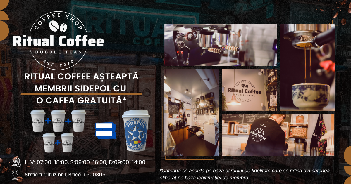Ritual Coffee Bacău are o ofertă exclusivă pentru membrii SIDEPOL