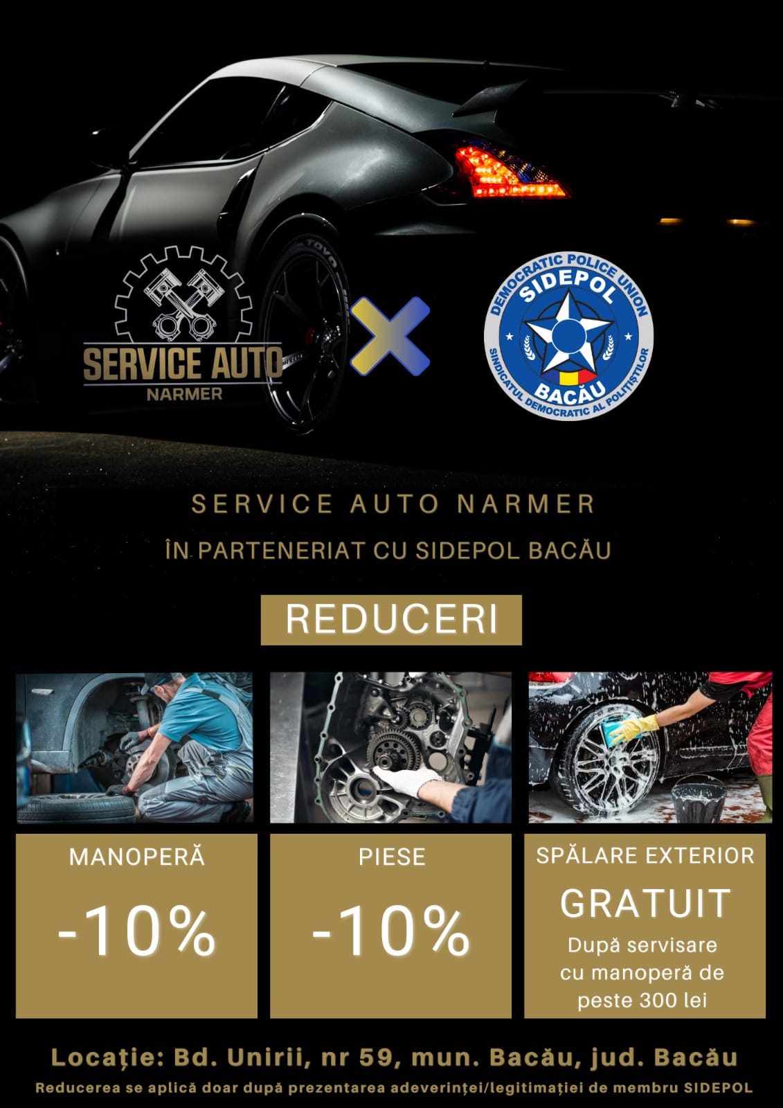 Service auto la preț redus pentru membrii SIDEPOL Bacău